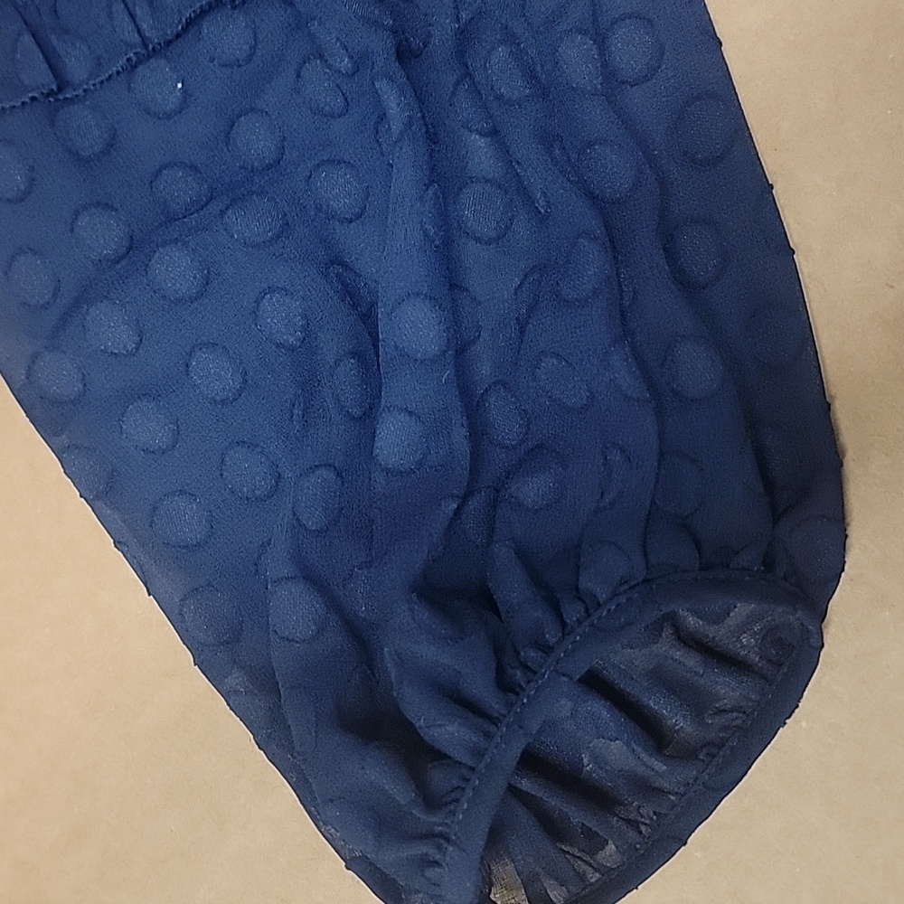 Ann Taylor Chiffon Bubble Sleeve Midi Casual Cocktail Blue Dress New With Tags! - Picture 4 of 5